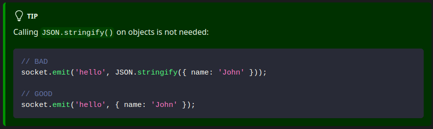 No es necesario llamar a JSON.stringify() a objetos: